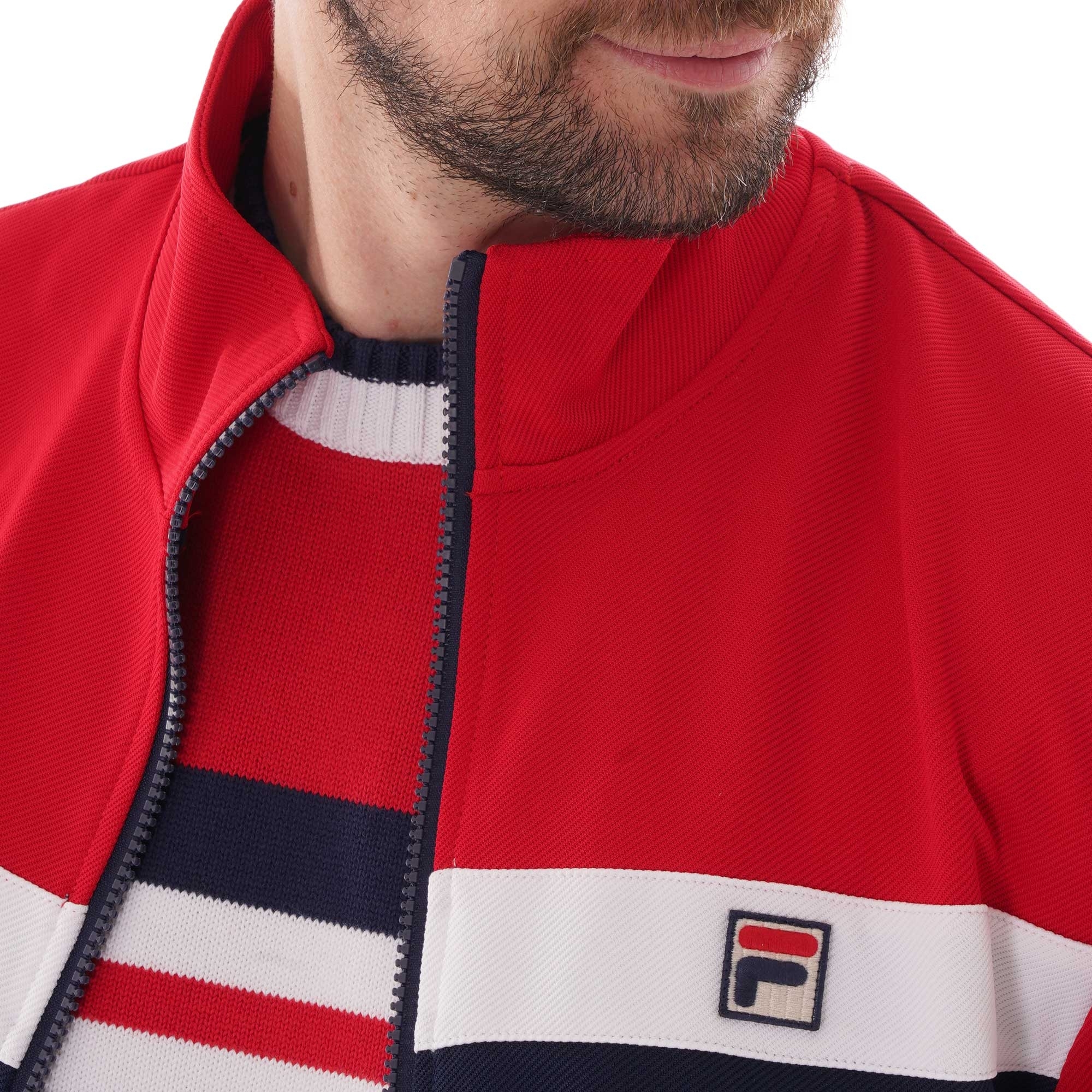 Fila Vintage Courto Business Track Top Navy Red White