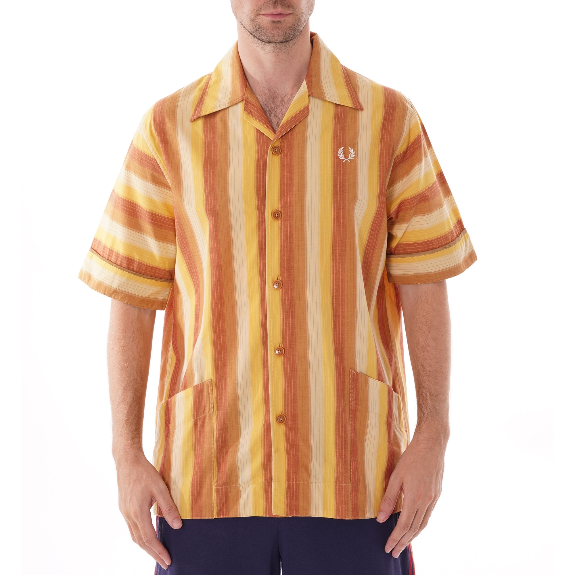 Fred Perry X Nicholas Daley Striped Shirt - Dijon Yellow